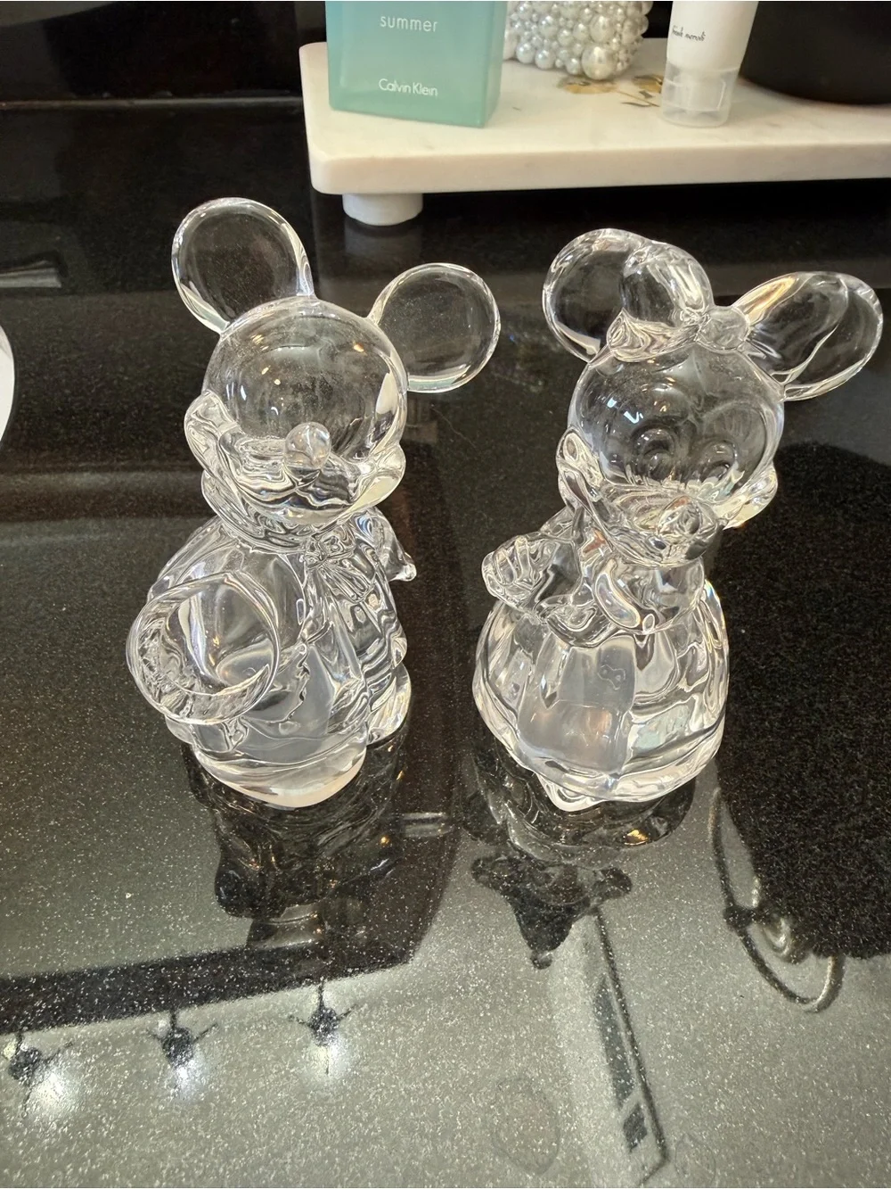 Disney Lenox Crystal Mickey & Minnie  - Home Accent/salt n pepper shaker